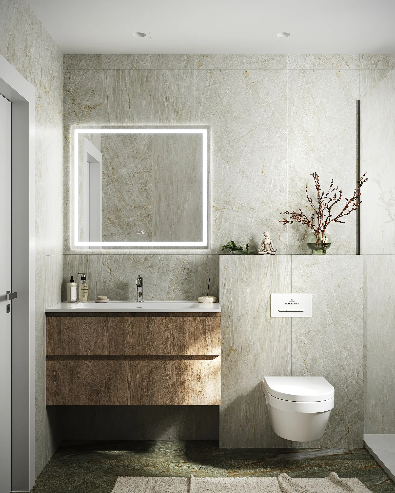 Diseño de baño Cuarcita Natural en Sellent